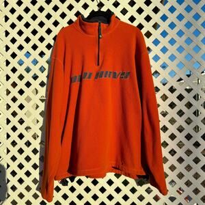 Y2K Orange & Navy Old Navy Quarter Zip Drawstring Fleece